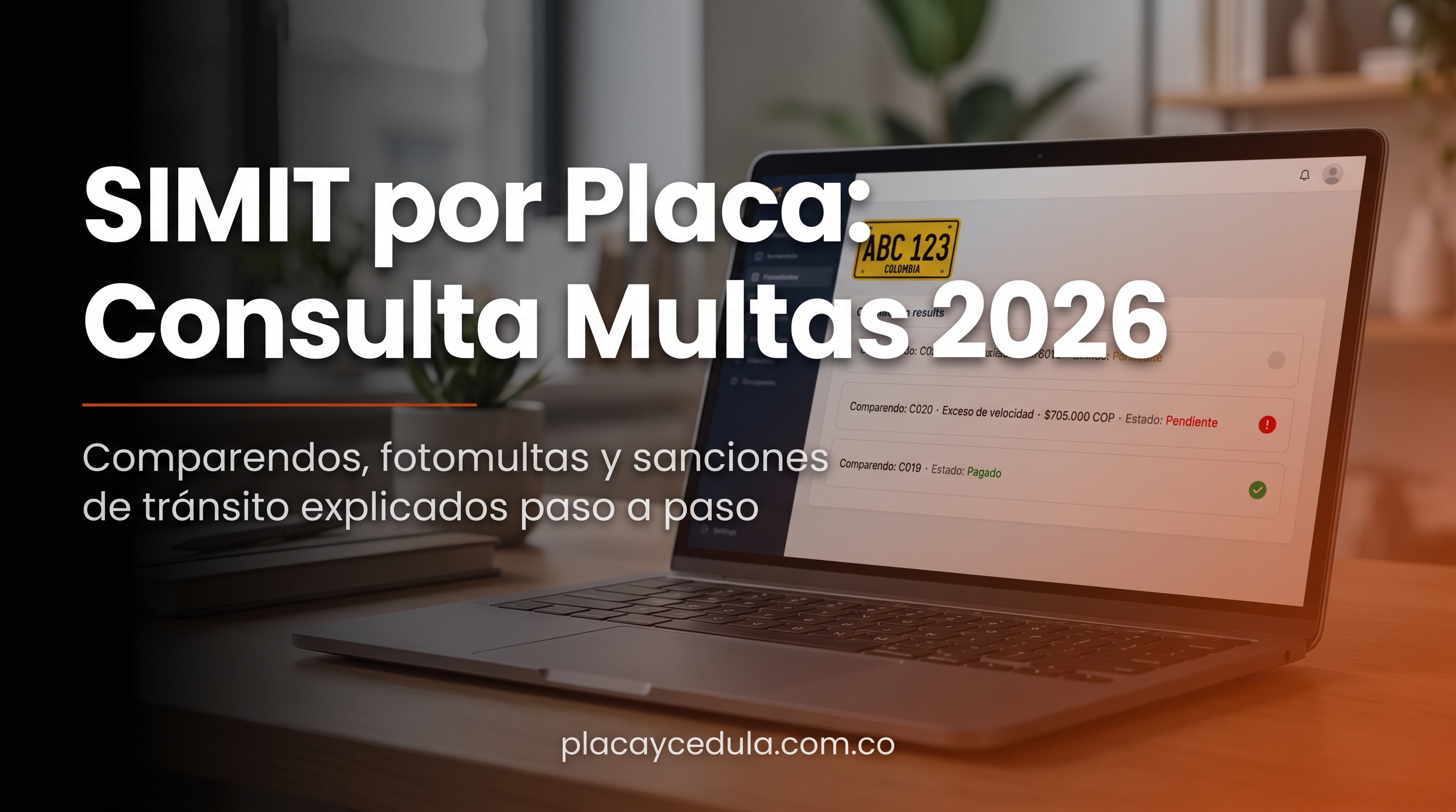 SIMIT por Placa y Cédula — Consulta multas y comparendos gratis en Colombia 2026